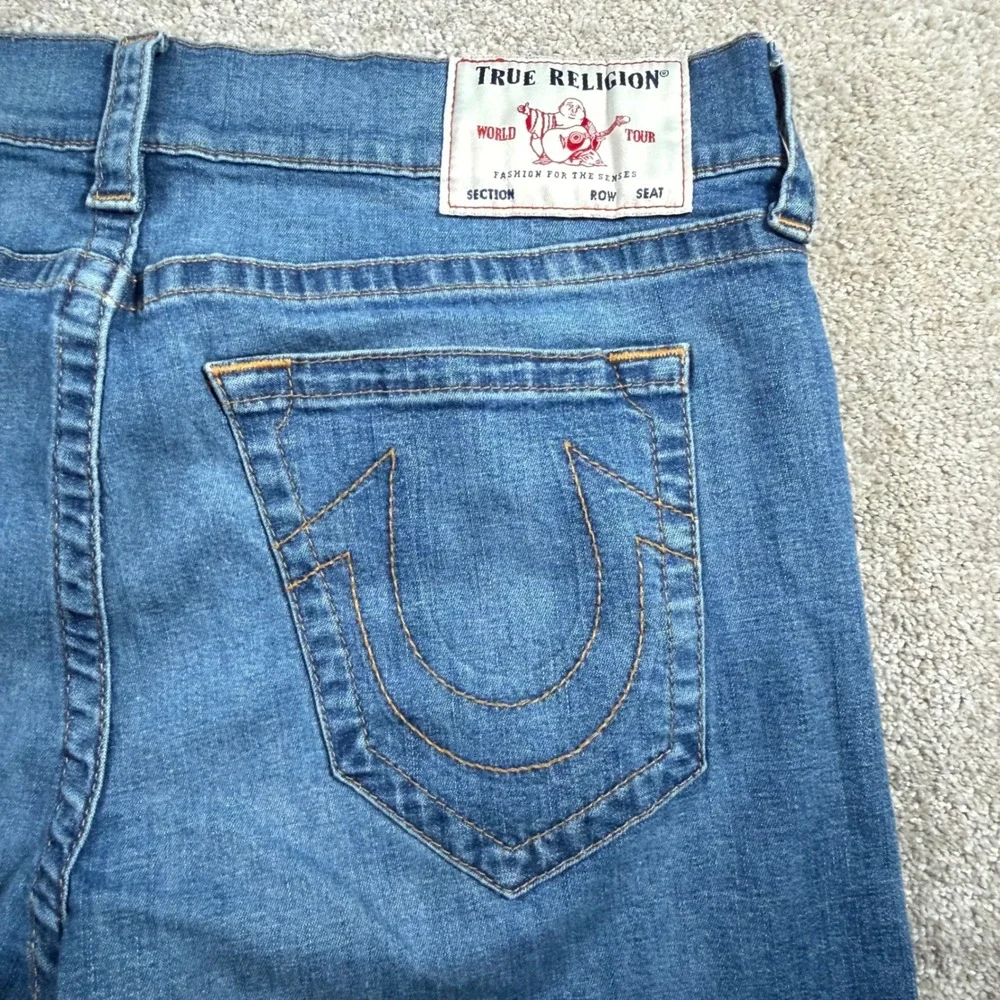 True Religion Ricky Jeans Men 38(FITS 37x28) Blue Relaxed Straight Drop Top Blue